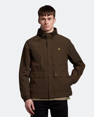 Lyle & Scott jack met capuchon in olijfgroen