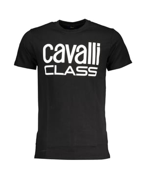 Cavalli Class Bold Vit Logotyp Svart T-shirt