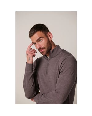 Profuomo Ppxj30025f pullover half zip aubergine