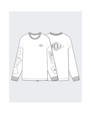 Drole De Monsieur Heren longsleeve t-shirt met kaarten print