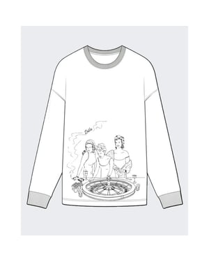 Drole De Monsieur Heren longsleeve t-shirt met casino print