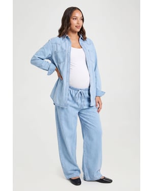 Maternity Denim Western Shirt