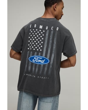 Washed Oversized Ford License Print T-Shirt