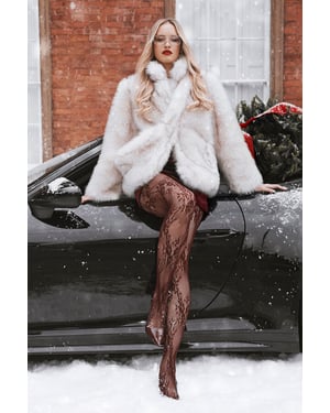Dark Burgundy Floral Lace Fishnet Tights