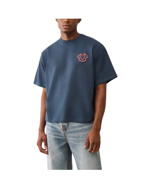 True Religion 109899 Mens Oversized T Shirts Short Sleeve Drop Shoulder Top Tee