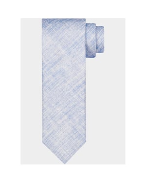 Profuomo Stropdas tie silk print light blue ppwa10039/b