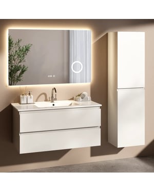 Mirlux Badkamermeubelset liora 100cm wit wastafel wit