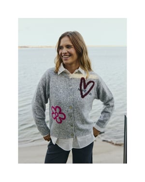 Free Quent Fqnomas-cardigan med.grey fuch