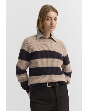 Bugatti Damen Trui met ronde hals, wolmix met alpaca