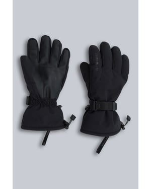 'Edge' Men's Ski Gloves Waterproof Warm Cosy Padded Fleece Lined Winter Mittens Black