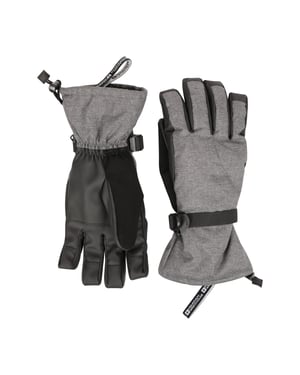 'Lodge' Men's Ski Gloves Lightweight Snowproof Warm Comfortable Winter Mittens Dark Grey