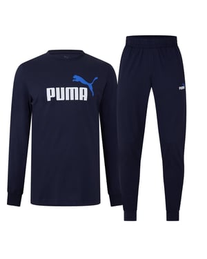 Men's Puma Leisurewear Long Fleece Full Tracksuit in New Navy