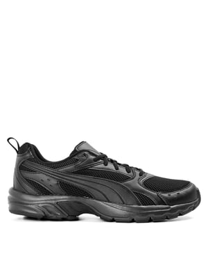 Puma Heren Milenio Tech Leather Lage Sportschoenen (Drievoudig zwart)