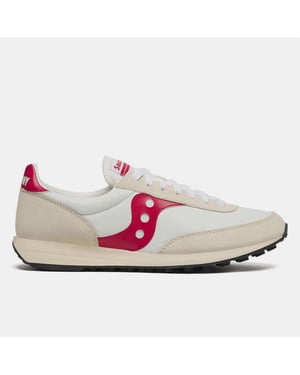 Saucony Suède sportschoenen voor heren, maat 80 (Wit, Rood)