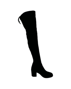 Stuart Weitzman Tieland Over-The-Knee Boots i svart mocka
