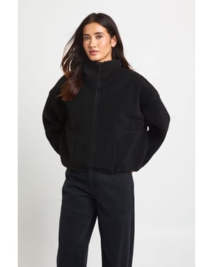 Funnel Neck Teddy Jacket
