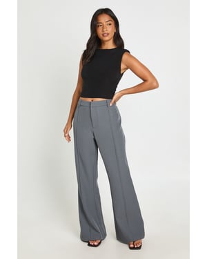 Petite Boohoo Basics Tailored Flare Trouser