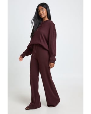 Hooded Top and Wide Leg Trouser Knitted Co-ord