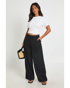 Petite Boohoo Basics Tailored Wide Leg Trouser