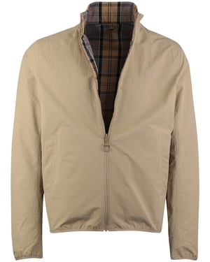 Zomerjas Barbour beige reversible waterdicht kort