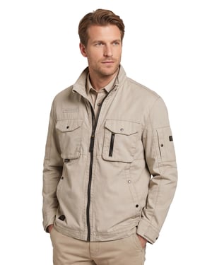 beige parka jas Camel active met rits