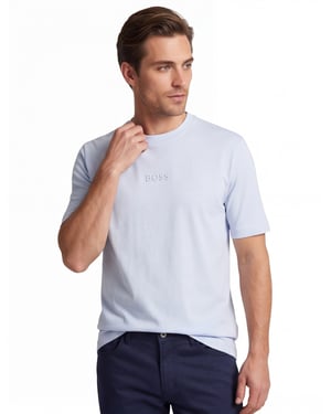 BOSS Green t-shirt lichtblauw 100% katoen