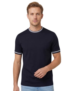 Navy katoenen ronde hals t-shirt Boss Black H-Tessler