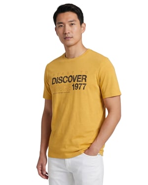 Camel Active geel print wijde fit katoen