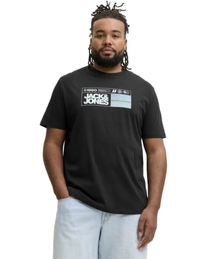T-shirt Jack & Jones Regular Fit zwart opdruk