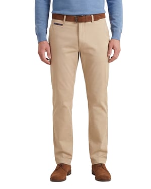 Gardeur katoenen broek beige effen katoen