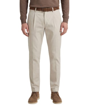 Gardeur Pantalon katoen beige flatfront