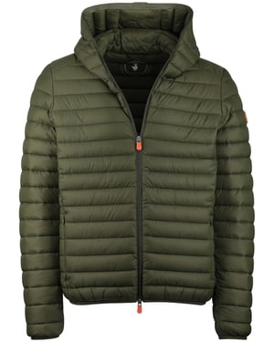 Donkergroen zomerjas Save the Duck gewatteerd nylon capuchon