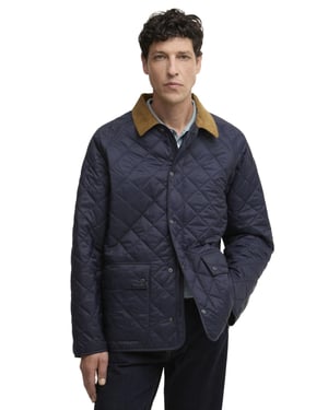 zomerjas Barbour donkerblauw rits en knoop normale fit