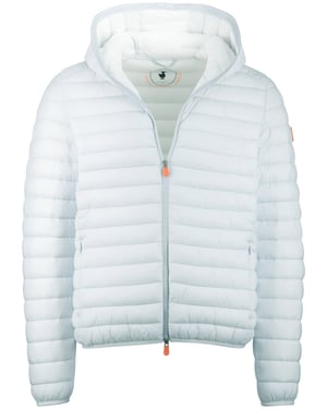 Ijsblauw zomerjas Save the Duck gewatteerd nylon capuchon