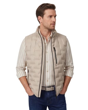 Bodywarmer beige Casa Moda opstaande kraag