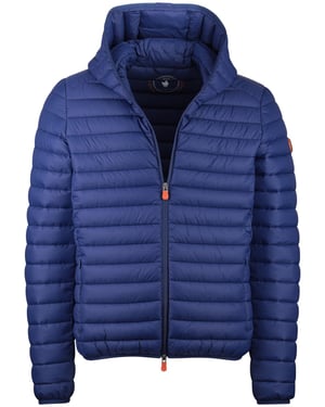 Blauw zomerjas Save the Duck gewatteerd nylon capuchon