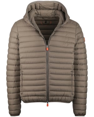 Bruin zomerjas Save the Duck gewatteerd nylon capuchon