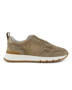 sneakers laag Giorgio suede met witte zool khaki