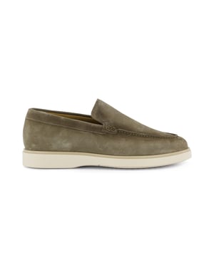 Nette loafers Giorgio groen leer suede effen