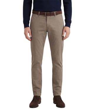 Slim fit Subway Gardeur chino katoen donkerbruin