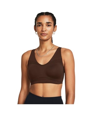 Under Armour Sportbeha met spaghettibandjes voor dames (Bruin)