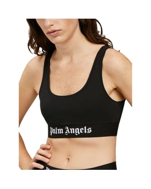 Palm Angels Dames Klassieke Logo Sportbeha (Zwart/Wit)