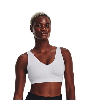 Under Armour Sportbeha met spaghettibandjes voor dames (Wit)