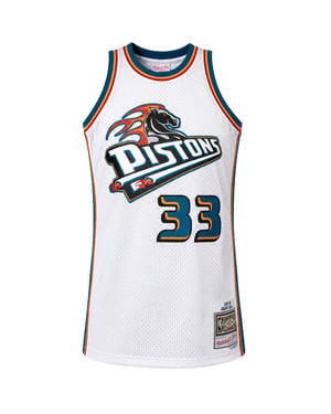 Mitchell & Ness NBA Detroit Pistons #33 Hill Mens Silver Vest