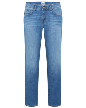 Brax denim effen blauw normale fit