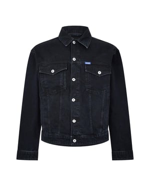 Hugo Mann Dex Denim Borstzak Slim Trucker Jas (Donkerblauw)