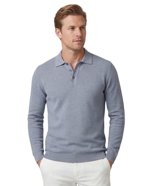 Poloshirt Casa Moda blauw 3 knoopjes normale fit