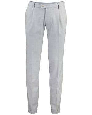 Pantalon flatfront Alberto grijs wol slim fit