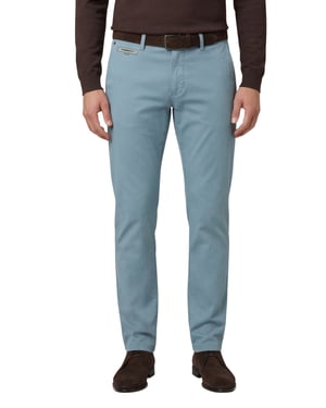 katoenen Gardeur Pantalon effen blauw normale fit