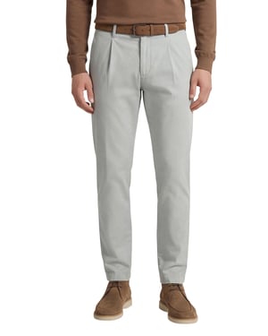 Gardeur Pantalon katoen grijs flatfront effen